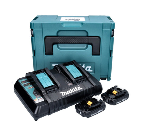 Zestaw Makita Power Source Kit 18 V z akumulatorem 2x BL 1820 B 2,0 Ah ( 2x 197254-9 ) + podwójna szybka ładowarka DC 18 RD ( 196933-6 ) + Makpac