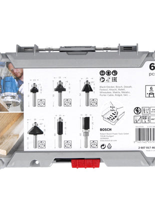 Bosch Edge and Edge Set Fraises pour bordures, tige de 6 mm (2607017468) - 6 pièces