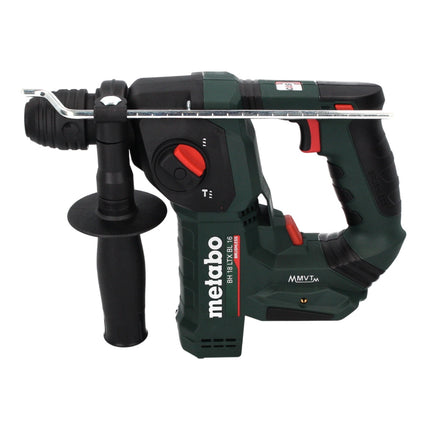 Metabo BH 18 LTX BL 16 akumulatorowa wiertarko-wkrętarka udarowa 18 V 1,3 J SDS plus Brushless + 13-częściowy zestaw wierteł i dłut + MetaBOX - bez akumulatora, bez ładowarki