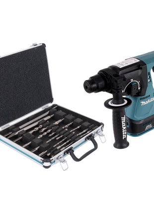 Taladro percutor inalámbrico Makita DHR 242 Z 18 V 2,0 J SDS plus sin escobillas + juego de taladro y cincel de 13 piezas - sin batería, sin cargador