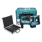 Taladro percutor inalámbrico Makita DHR 243 ZJ 18 V 2,0 J SDS plus sin escobillas + juego de taladro y cincel de 13 piezas + Makpac - sin batería, sin cargador