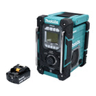 Makita DMR 301 M1 radio de obra con batería 12 V máx. - 18 V DAB / DAB+ / Bluetooth + 1x batería 4,0 Ah - sin cargador