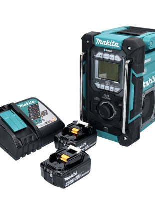 Makita DMR 301 RM radio de obra con batería 12 V máx. - 18 V DAB / DAB+ / Bluetooth + 2x baterías 4,0 Ah + cargador