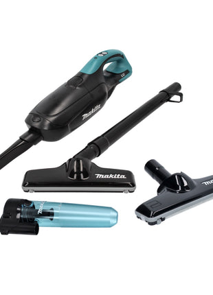 Makita DCL 182 ZB Akku Staubsauger 18 V Schwarz + Zyklon Abscheidervorsatz + Teppich Bodendüse - ohne Akku, ohne Ladegerät