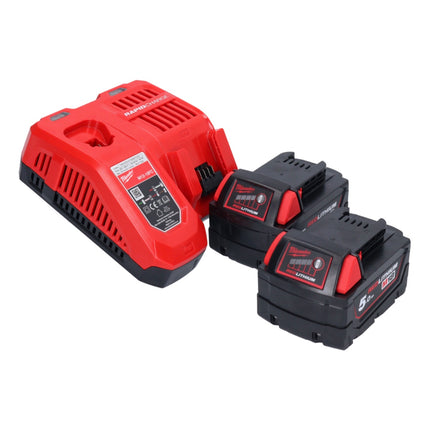Milwaukee M18 FSAGV115XPDB-502 Akumulatorowa szlifierka kątowa 18 V 115 mm bezszczotkowa + 2x akumulator 5,0 Ah + ładowarka