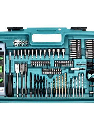 Makita DHP 482 SA2X5W Akku Schlagbohrschrauber weiß 18 V 62 Nm + 2x Akku 2,0 Ah + Ladegerät + 101 tlg. Zubehör Set + Koffer