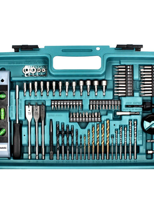 Makita DHP 453 SAX5 Akku Schlagbohrschrauber 18 V 42 Nm + 1x Akku 2,0 Ah + Ladegerät + 101 tlg. Zubehör Set + Koffer