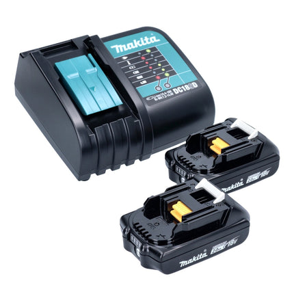 Akumulatorowa wiertarko-wkrętarka udarowa Makita DHP 453 SA2X5 18 V 42 Nm + 2x akumulator 2,0 Ah + ładowarka + 101-częściowy zestaw akcesoriów + walizka