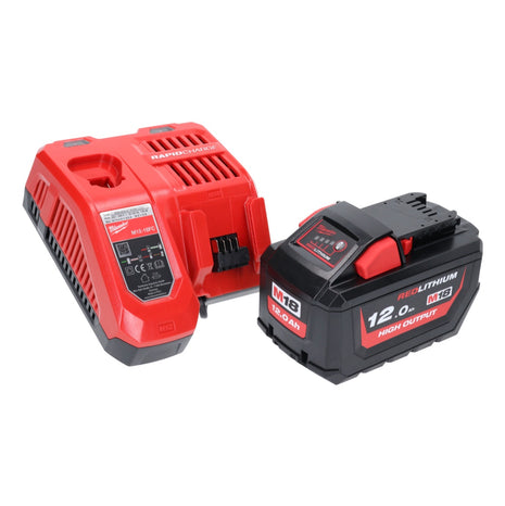 Milwaukee M18 NRG-1201 Akku Starter Set 1x 18 V 12,0 Ah / 12000 mAh Li-Ion Akku ( 4932464260 ) + M12-18 FC Schnell Ladegerät ( 4932451079 ) - Toolbrothers