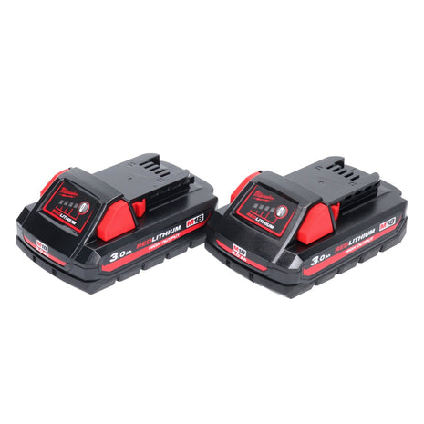 Milwaukee M18 HB3 High Output 2x 18 V 3,0 Ah / 3000 mAh Li-Ion Akku ( 2x 4932471069 ) mit Ladestandsanzeige - Toolbrothers