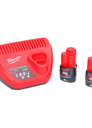 Zestaw startowy akumulatorów Milwaukee M12 NRG-302 2x akumulator litowo-jonowy 12 V 3,0 Ah / 3000 mAh ( 4933451902 ) + ładowarka M12-C12C