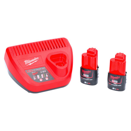 Kompresor akumulatorowy Milwaukee M12 BI-302C 12 V + 2x akumulator 3,0 Ah + ładowarka