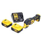 DeWalt DCS 356 P2-XJ Akku Multitool Oszillierer 18 V Brushless + 2x Akku 5,0 Ah + Ladegerät + Zubehörset