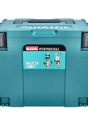 Makita RT 0702 CX2J Multifunktionsfräse 710 W 6 / 8 mm + Oberfräsenmodul + Kantenfräsenmodul + Winkelfräsenmodul + Makpac