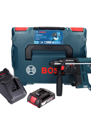 Bosch GBH 18V-21 Taladro percutor inalámbrico profesional 18 V 2,0 J sin escobillas + 1x batería 2,0 Ah + cargador + L-BOXX