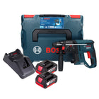 Bosch GBH 18V-21 Profesjonalny akumulatorowy młot udarowo-obrotowy 18 V 2,0 J bezszczotkowy ( 0611911102 ) + 2x akumulator 4,0 Ah + ładowarka + L-BOXX