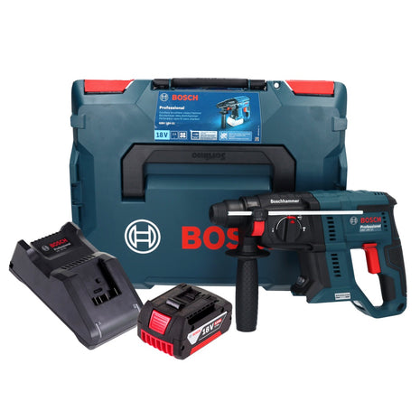 Bosch GBH 18V-21 Professional Akku Bohrhammer 18 V 2,0 J Brushless + 1x Akku 5,0 Ah + Ladegerät + L-BOXX