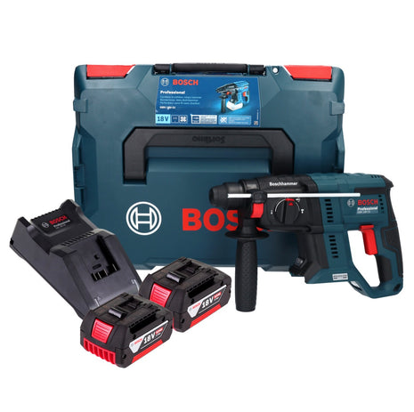 Bosch GBH 18V-21 Profesjonalny akumulatorowy młot udarowo-obrotowy 18 V 2,0 J bezszczotkowy + 2x akumulator 5,0 Ah + ładowarka + L-BOXX