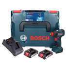 Bosch GDX 18V-200 Professional Clé à chocs rotative sans fil 18 V 200 Nm sans balais + 2x batteries 2,0 Ah + chargeur + L-BOXX