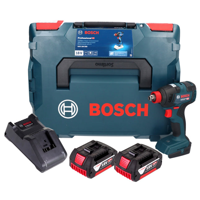 Bosch GDX 18V-200 Profesjonalny akumulatorowy klucz udarowy 18 V 200 Nm bezszczotkowy + 2x akumulator 4,0 Ah + ładowarka + L-BOXX