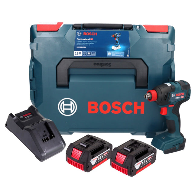 Bosch GDX 18V-200 Profesjonalny akumulatorowy klucz udarowy 18 V 200 Nm bezszczotkowy + 2x akumulator 5,0 Ah + ładowarka + L-BOXX