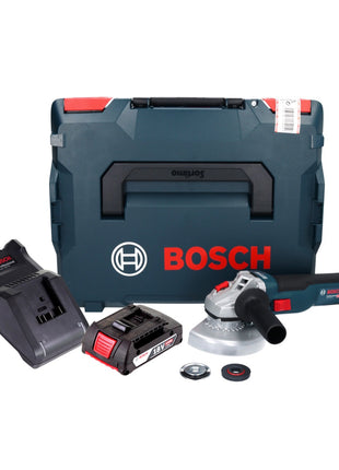 Bosch GWS 18V-10 Professional amoladora angular a batería 18 V 125 mm sin escobillas + 1x batería 2,0 Ah + cargador + L-Boxx