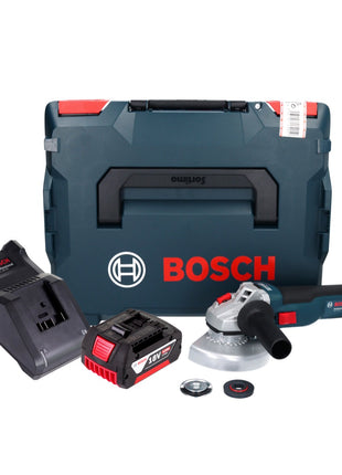 Meuleuse d'angle sans fil Bosch GWS 18V-10 Professional 18 V 125 mm sans balais + 1 batterie 4,0 Ah + chargeur + L-Boxx