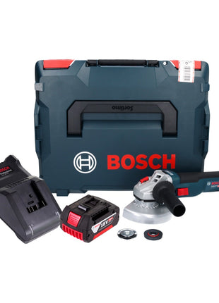 Amoladora angular a batería Bosch GWS 18V-10 Professional 18 V 125 mm sin escobillas + 1x batería 5,0 Ah + cargador + L-Boxx