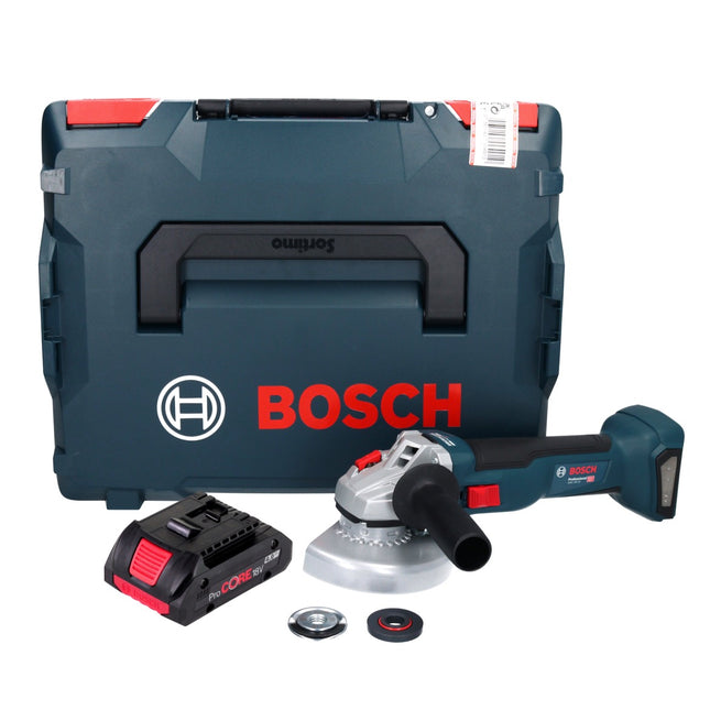 Bosch GWS 18V-10 Professional akumulatorowa szlifierka kątowa 18 V 125 mm bezszczotkowa + 1x akumulator ProCORE 4,0 Ah + L-Boxx - bez ładowarki