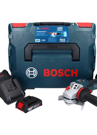 Bosch GWS 18V-15 SC Professional amoladora angular a batería 18 V 125 mm sin escobillas + 1x batería 2,0 Ah + cargador + L-BOXX