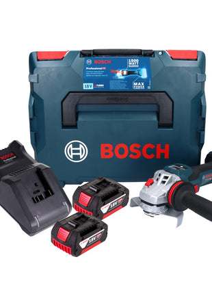 Bosch GWS 18V-15 SC Professional amoladora angular a batería 18 V 125 mm sin escobillas + 2x baterías 4,0 Ah + cargador + L-BOXX