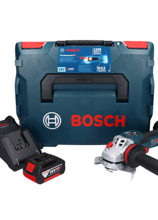 Bosch GWS 18V-15 SC Professional Akku Winkelschleifer 18 V 125 mm Brushless + 1x Akku 5,0 Ah + Ladegerät + L-BOXX