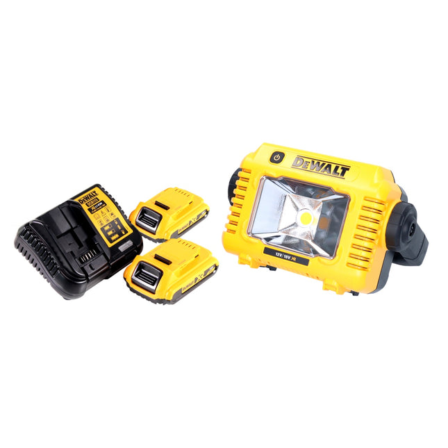 Akumulatorowy reflektor roboczy LED DeWalt DCL 077 D2 12 V 18 V 2000 lm IP54 + 2x akumulator 2,0 Ah + ładowarka