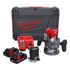 Milwaukee M18 FTR-302X frezarka akumulatorowa 18 V bezszczotkowa + 2x akumulator 3,0 Ah + ładowarka + moduły frezarki + skrzynka HD