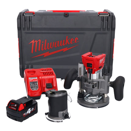 Milwaukee M18 FTR-401X frezarka akumulatorowa 18 V bezszczotkowa + 1x akumulator 4,0 Ah + ładowarka + moduły frezarki + skrzynka HD