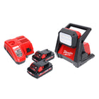 Milwaukee M18 HOAL-302FC Akku LED Lampe Baustrahler 18 V 4000 lm + 2x Akku 3,0 Ah + Ladegerät