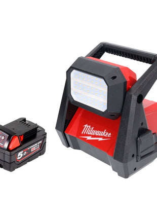 Milwaukee M18 HOAL-501 Akku LED Lampe Baustrahler 18 V 4000 lm + 1x Akku 5,0 Ah - ohne Ladegerät