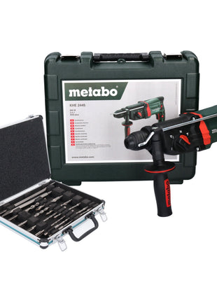 Metabo KHE 2445 Kombihammer 800 W 2,4 J SDS plus + 13 tlg. Bohrer und Meißel Set + Koffer