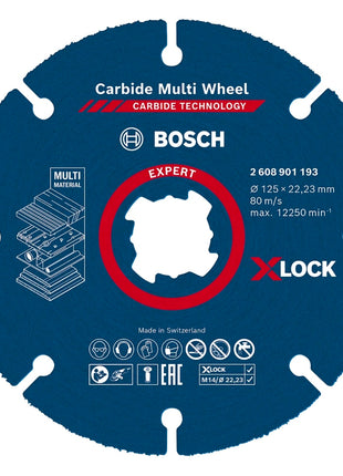 Bosch X-LOCK Trennscheiben Set Diamant Metal + Carbide Multi Wheel 125 x 22,23 mm ( 061599761M )