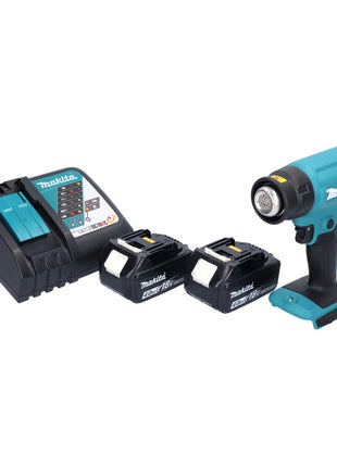 Makita DHG 180 RM Akku Heissluftgeblaese 18 V 550 C 2x Akku 4 0 Ah Ladegeraet 1 - toolbrothers