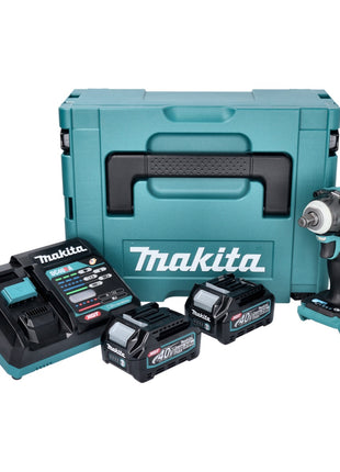 Makita TW 004 GA201 Akku Schlagschrauber 40 V max. 1/2" 350 Nm XGT Brushless + 2x Akku 2,0 Ah + Ladegerät + Makpac