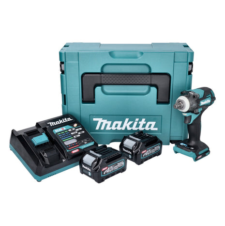 Makita TW 004 GA201 Akku Schlagschrauber 40 V max. 1/2" 350 Nm XGT Brushless + 2x Akku 2,0 Ah + Ladegerät + Makpac