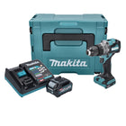 Makita HP 001 GA101 Akku Schlagbohrschrauber 40 V max. 140 Nm XGT Brushless + 1x Akku 2,0 Ah + Ladegerät + Makpac