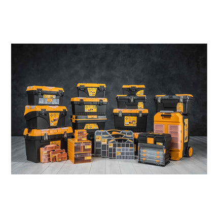 FORTE Skrzynka na narzędzia ORG-10 Organizer do przechowywania małych części ( 000051144705 ) 251 x 200 x 44 mm z 10 przegródkami na gwoździe śruby kołki narzędzia ręczne