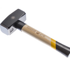 FORTE TOOLS Fäustel mit Holzgriff, 2000 g Kopfgewicht, Hammer mit Holzstiel, Premium Werkzeug, geschmiedet, doppelter Ringkeil, lackierter Kopf ( 000051151043 )