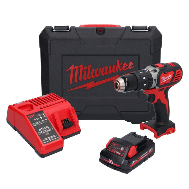 Milwaukee M18 BPD-301C Akumulatorowa wiertarka udarowa 18 V 60 Nm + 1x akumulator 3,0 Ah + ładowarka + walizka