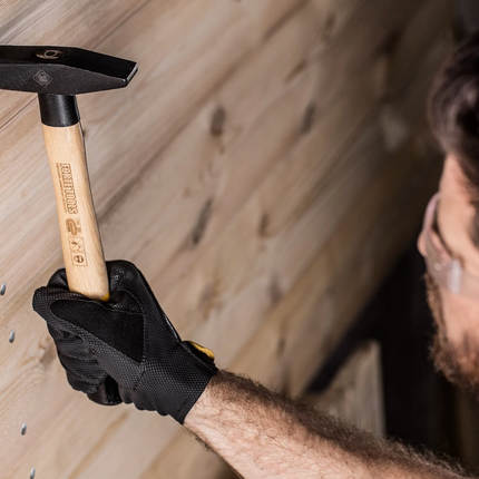 FORTE TOOLS Schlosserhammer mit Holzgriff, 800 g Kopfgewicht, Hammer mit Holzstiel, Premium Werkzeug, geschmiedet, doppelter Ringkeil, lackierter Kopf ( 000051151028 )