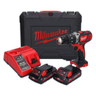 Milwaukee M18 BPD-302C akumulatorowa wiertarka udarowa 18 V 60 Nm + 2x akumulator 3,0 Ah + ładowarka + walizka
