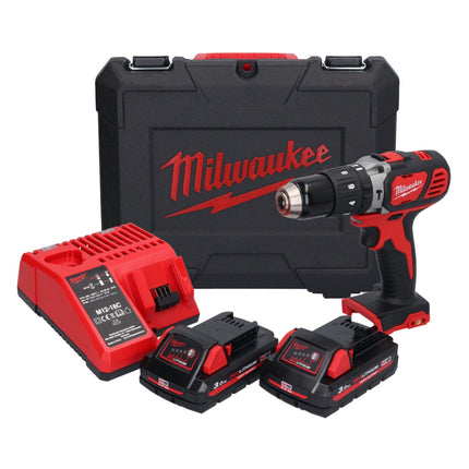 Milwaukee M18 BPD-302C akumulatorowa wiertarka udarowa 18 V 60 Nm + 2x akumulator 3,0 Ah + ładowarka + walizka