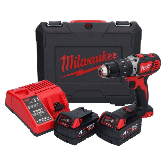 Milwaukee M18 BPD-402C akumulatorowa wiertarka udarowa 18 V 60 Nm ( 4933443518 ) + 2x akumulator 4,0 Ah + ładowarka + walizka